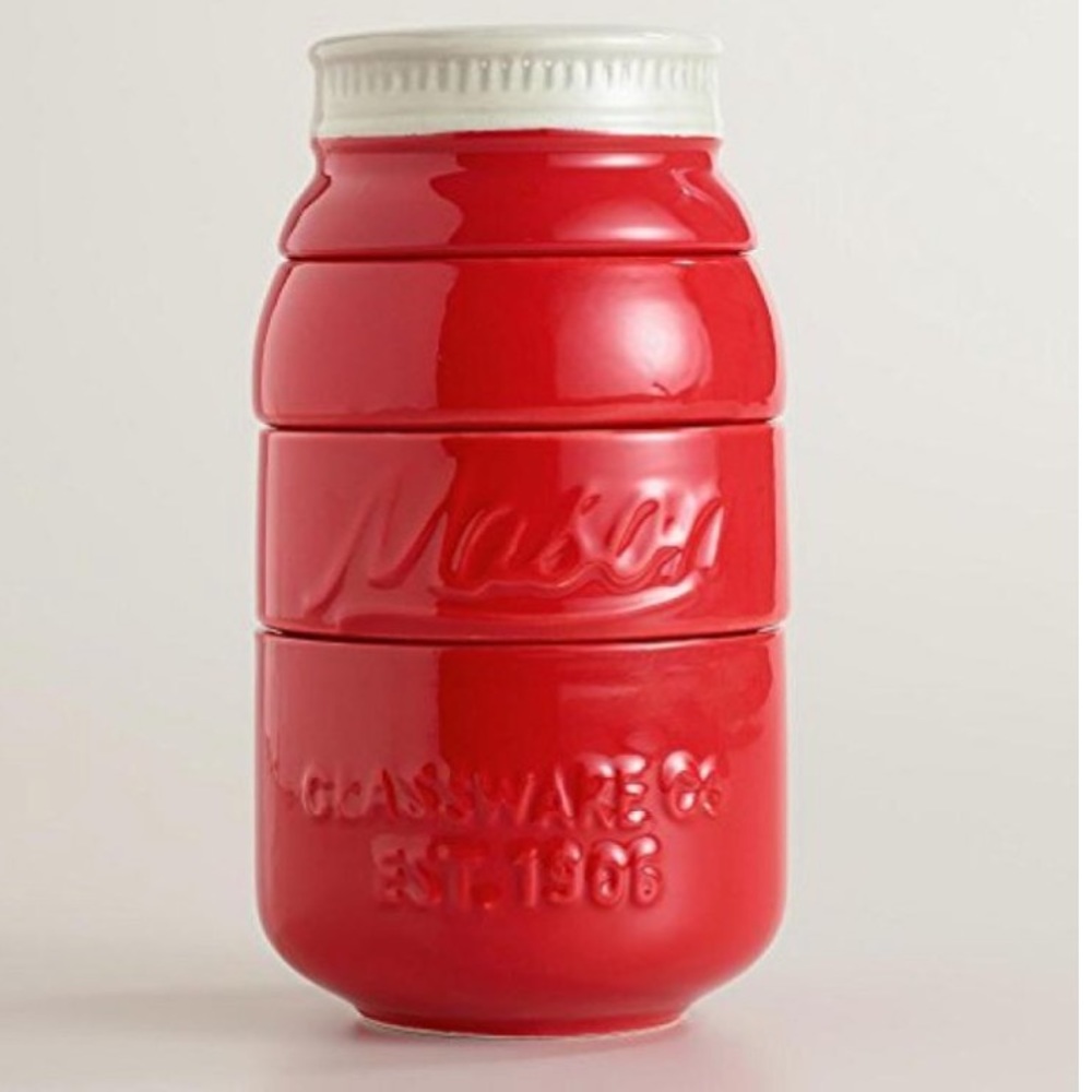 NWOT Red Mason Jar Measuring Cups World Market